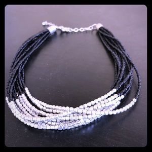Premier Designs Black/Silver Multi Strand Necklace
